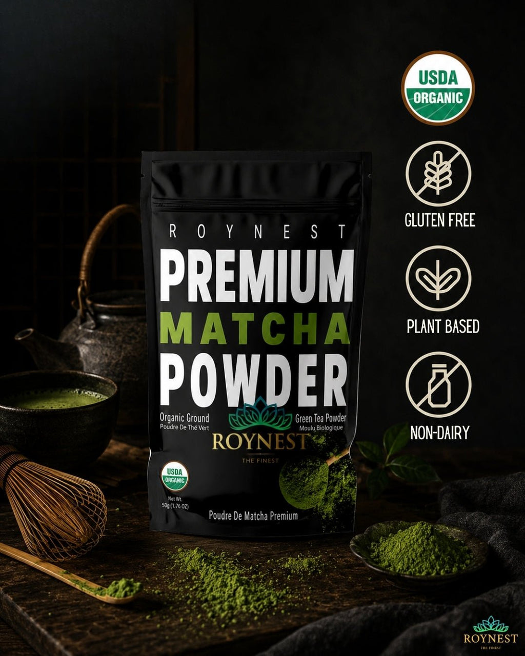 Roynest Premium Matcha Powder 50g - Organic Matcha - Roynest
