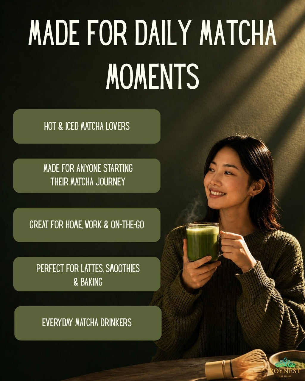 Roynest Premium Matcha Powder 50g - Organic Matcha - Roynest