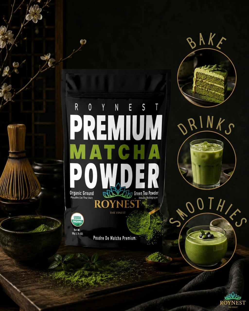 Roynest Premium Matcha Powder 50g - Organic Matcha - Roynest