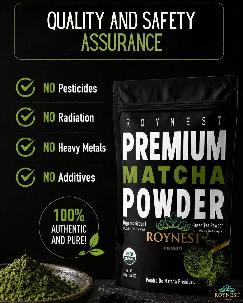 Roynest Premium Matcha Powder 50g - Organic Matcha - Roynest